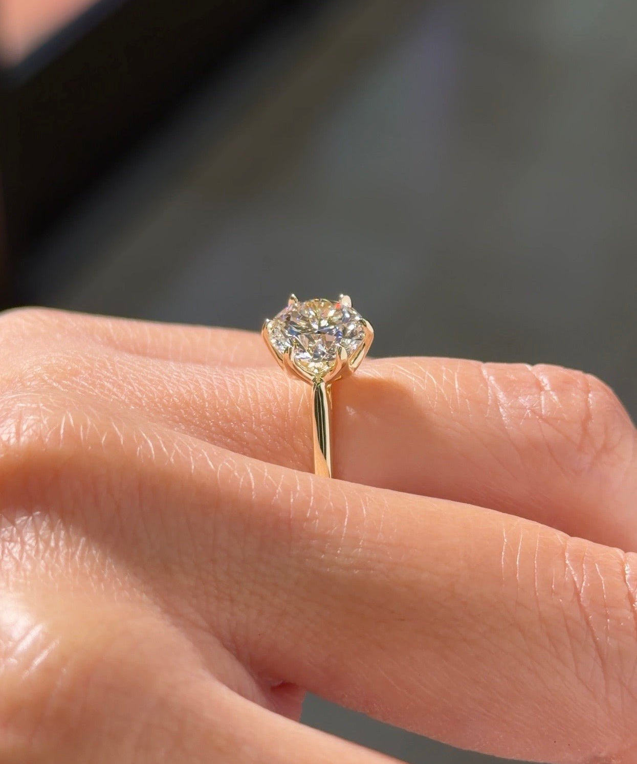 2.21ct F-VS1 Round Lab Diamond Victoria - PBD Engagement Rings