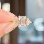 2.22ct D-VS1 Emerald Lab Diamond Sophia Engagement Rings Princess Bride Diamonds 