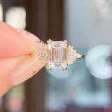 2.22ct D-VS1 Emerald Lab Diamond Sophia Engagement Rings Princess Bride Diamonds 