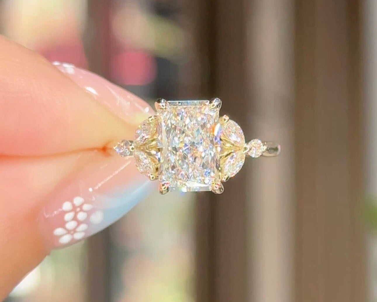 2.22ct D-VS1 Radiant Lab Diamond Sarah Engagement Rings Princess Bride Diamonds 