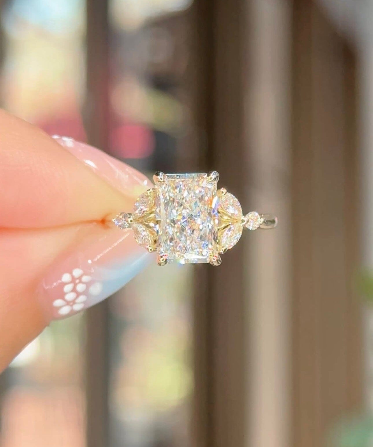 2.22ct D-VS1 Radiant Lab Diamond Sarah Engagement Rings Princess Bride Diamonds 