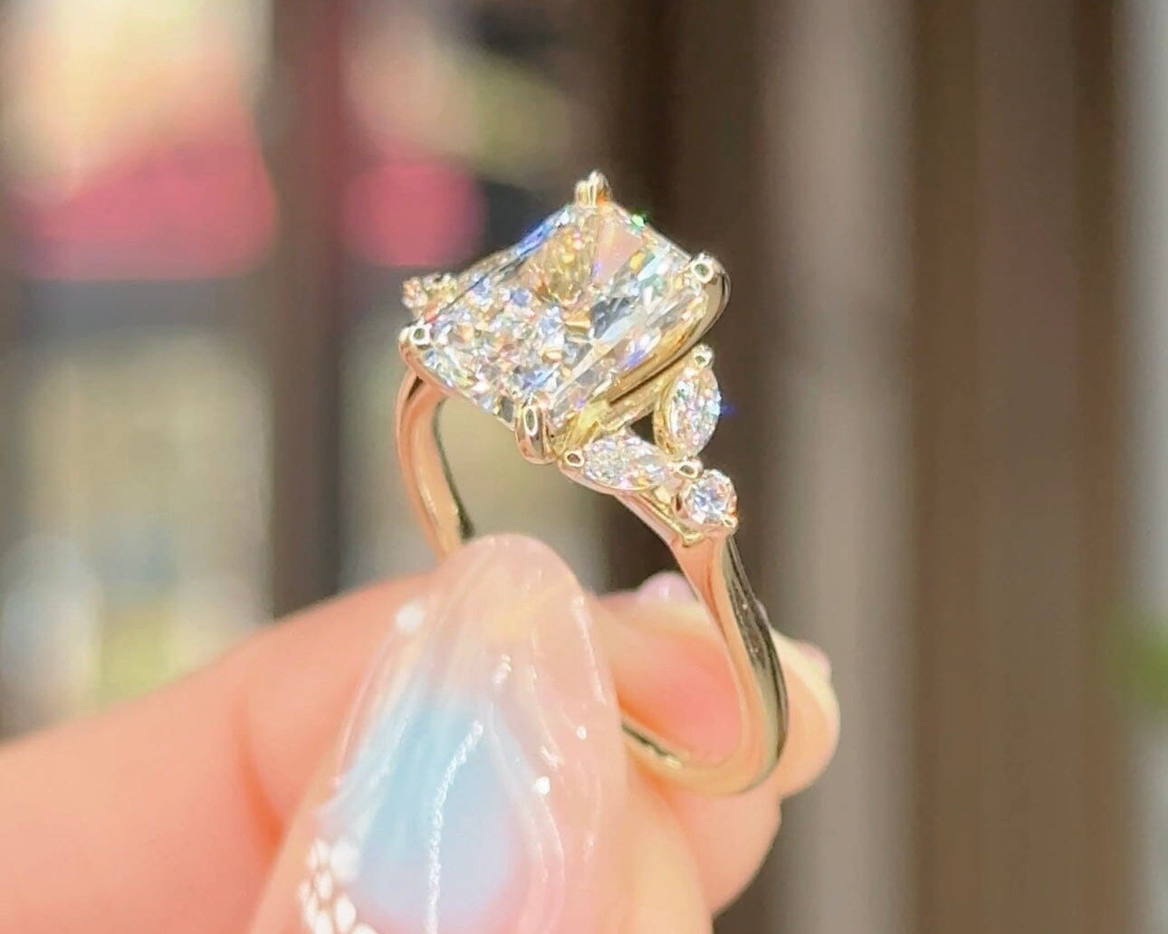 2.22ct D-VS1 Radiant Lab Diamond Sarah Engagement Rings Princess Bride Diamonds 
