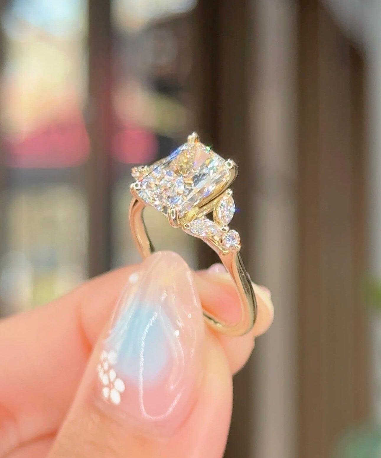2.22ct D-VS1 Radiant Lab Diamond Sarah Engagement Rings Princess Bride Diamonds 