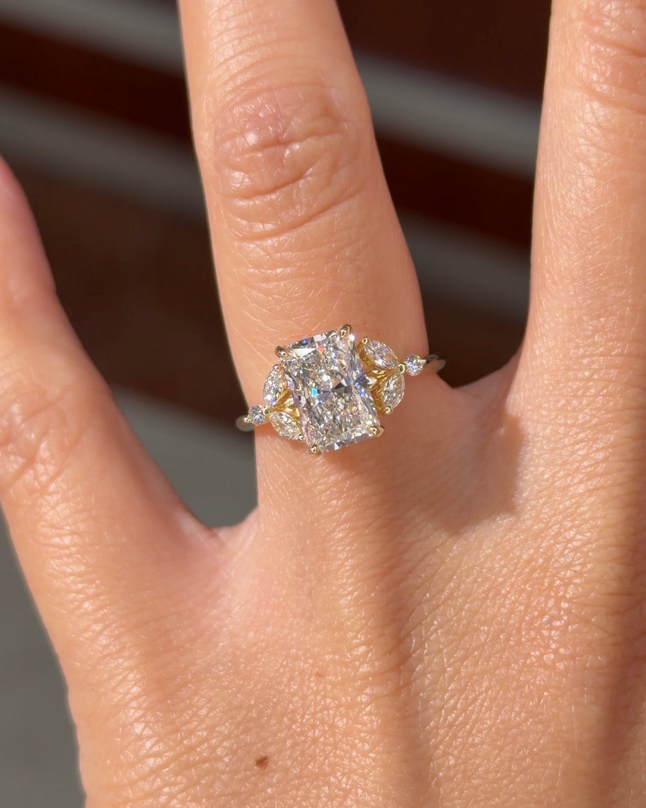 2.22ct D-VVS2 Radiant Lab Diamond Sarah - PBD Engagement Rings