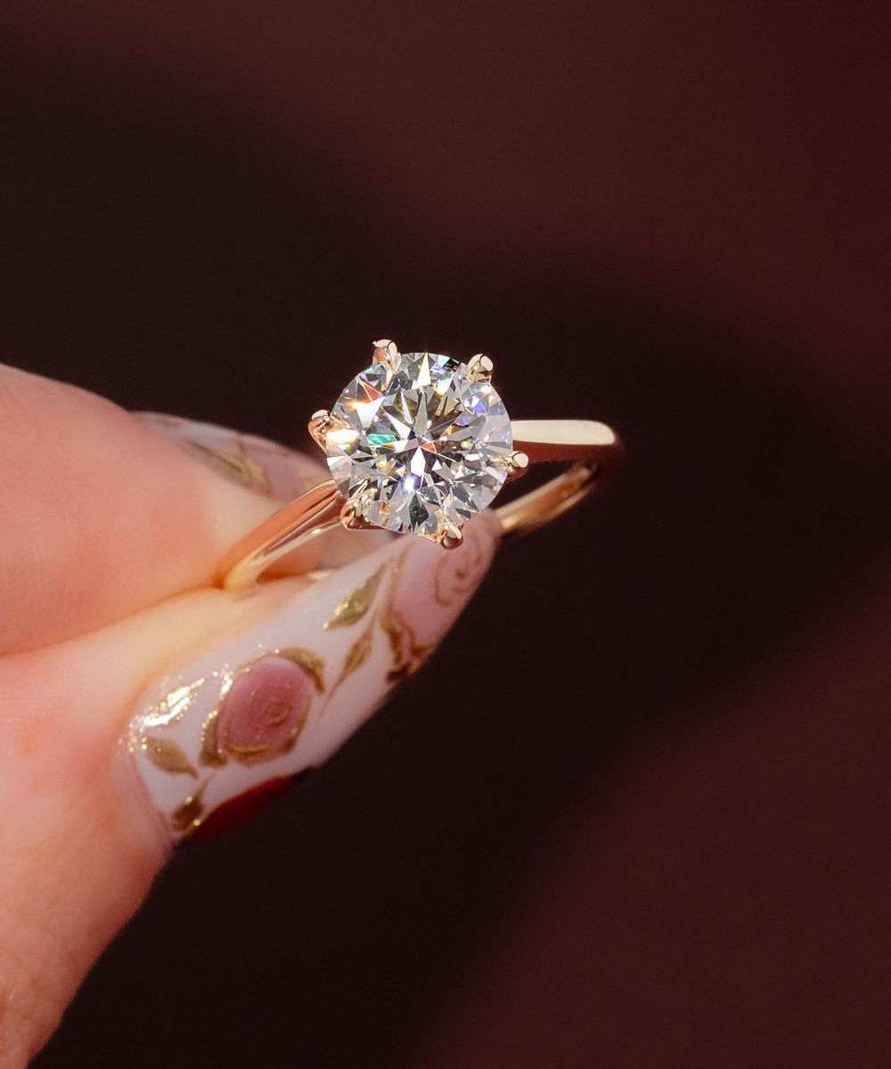 2.23ct E - VS1 Round Lab Diamond Victoria - PBD Engagement Rings