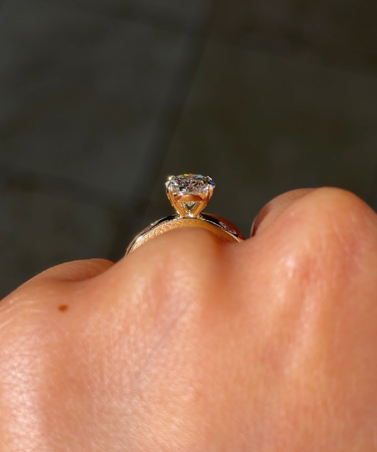 2.25ct D - VS1 Oval Lab Diamond Aura - PBD Engagement Rings