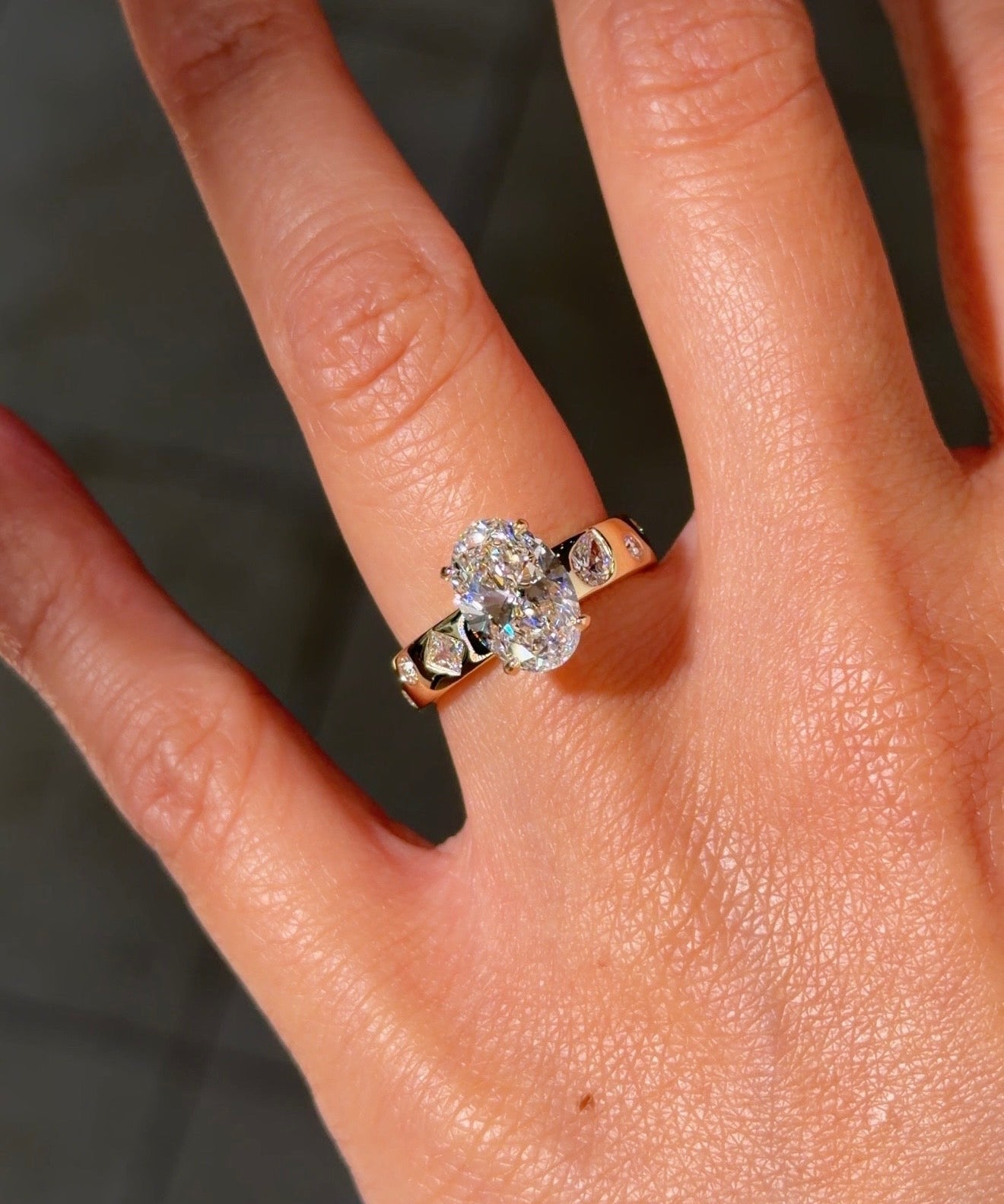 2.25ct D - VS1 Oval Lab Diamond Aura - PBD Engagement Rings