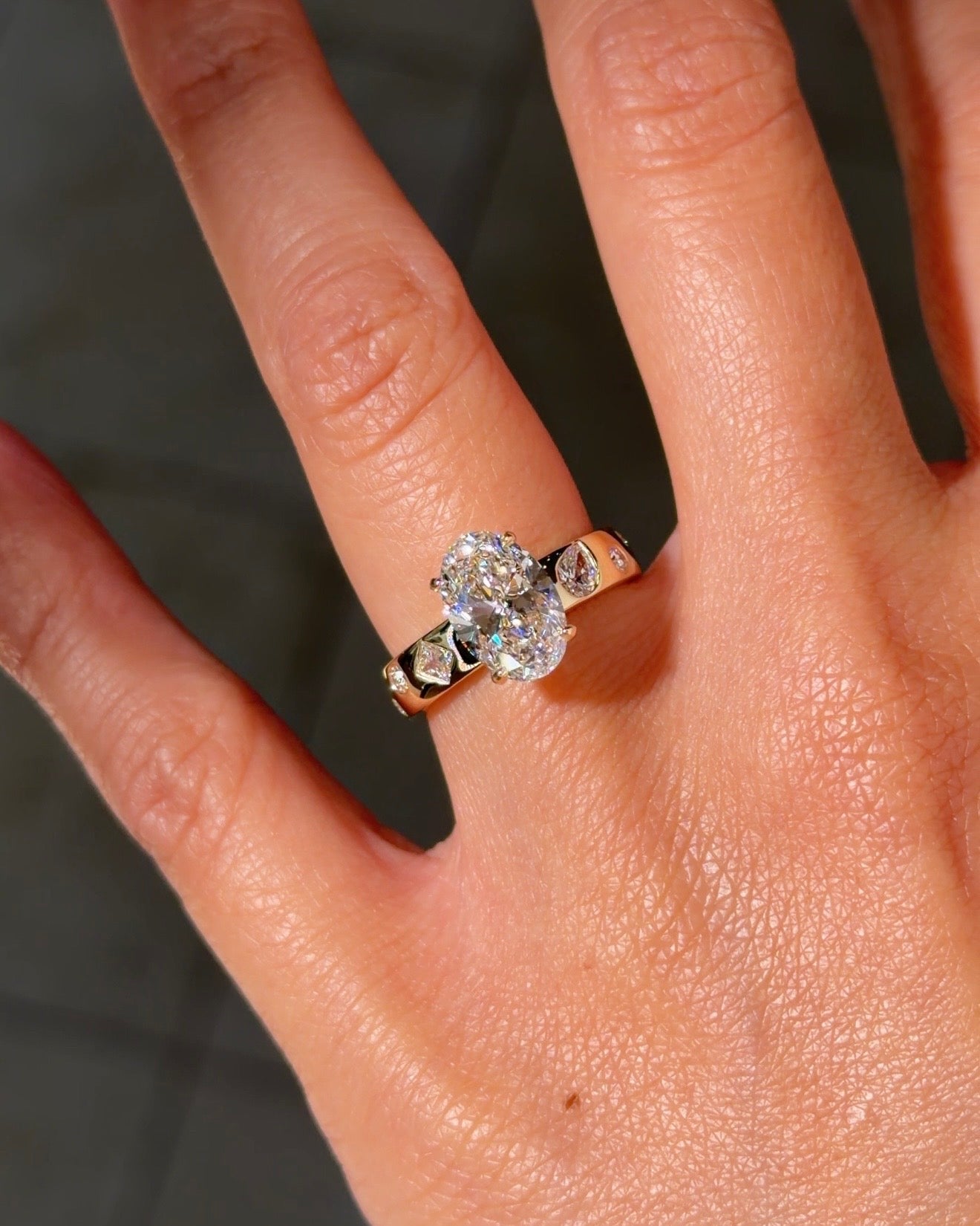 2.25ct D - VS1 Oval Lab Diamond Aura - PBD Engagement Rings