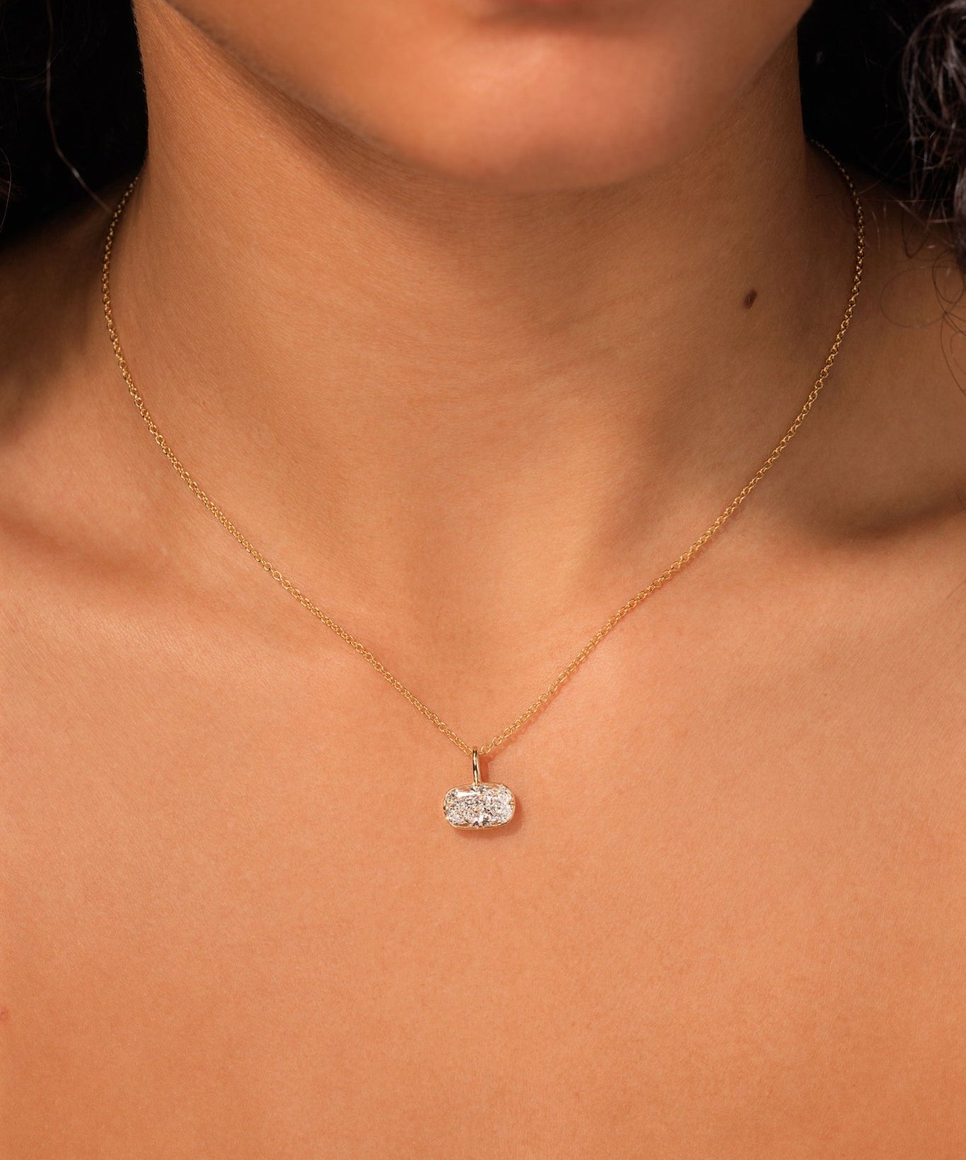 2.25ct D - VVS1 East West Cushion Compass Necklace - PBD Necklaces