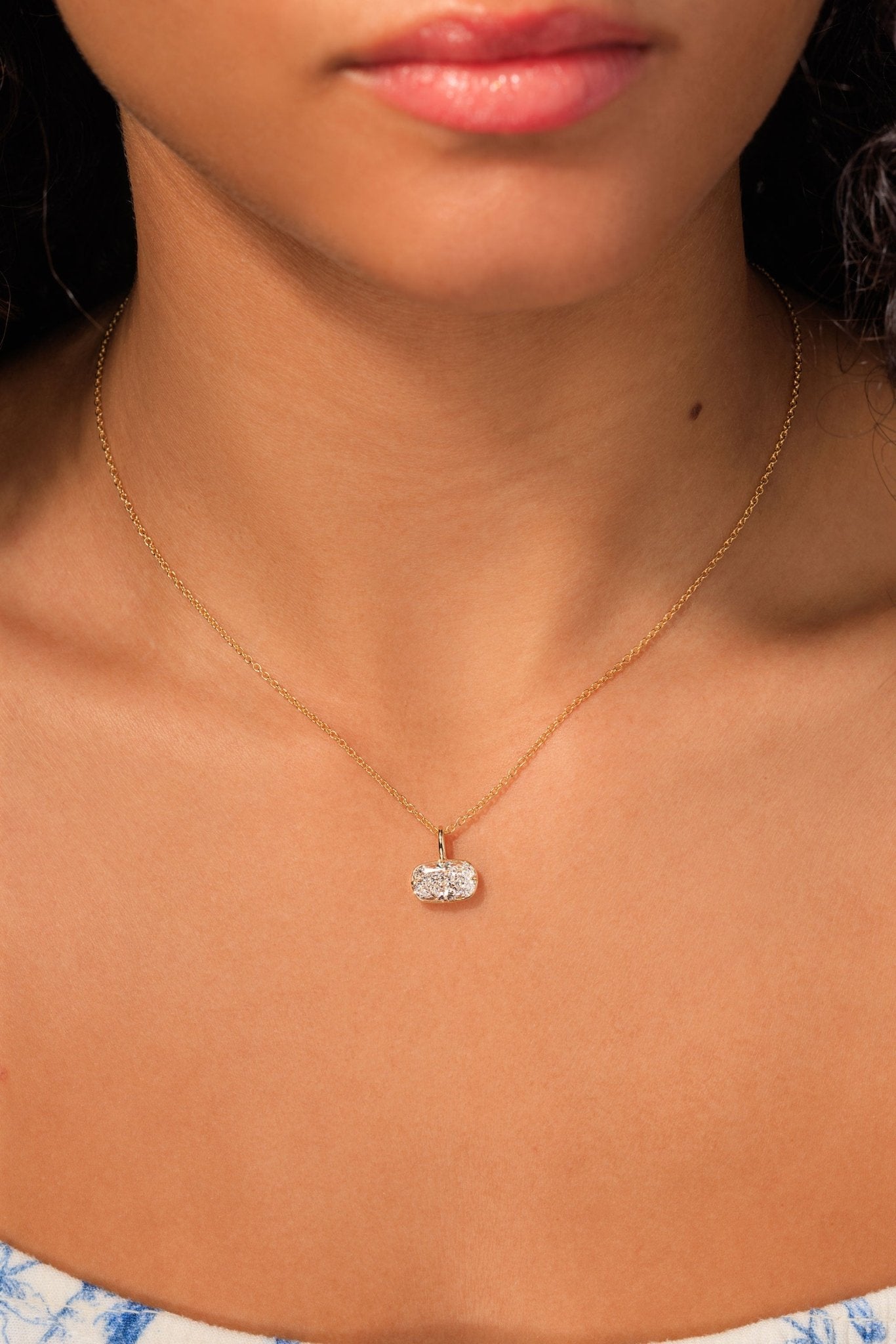 2.25ct D - VVS1 East West Cushion Compass Necklace - PBD Necklaces