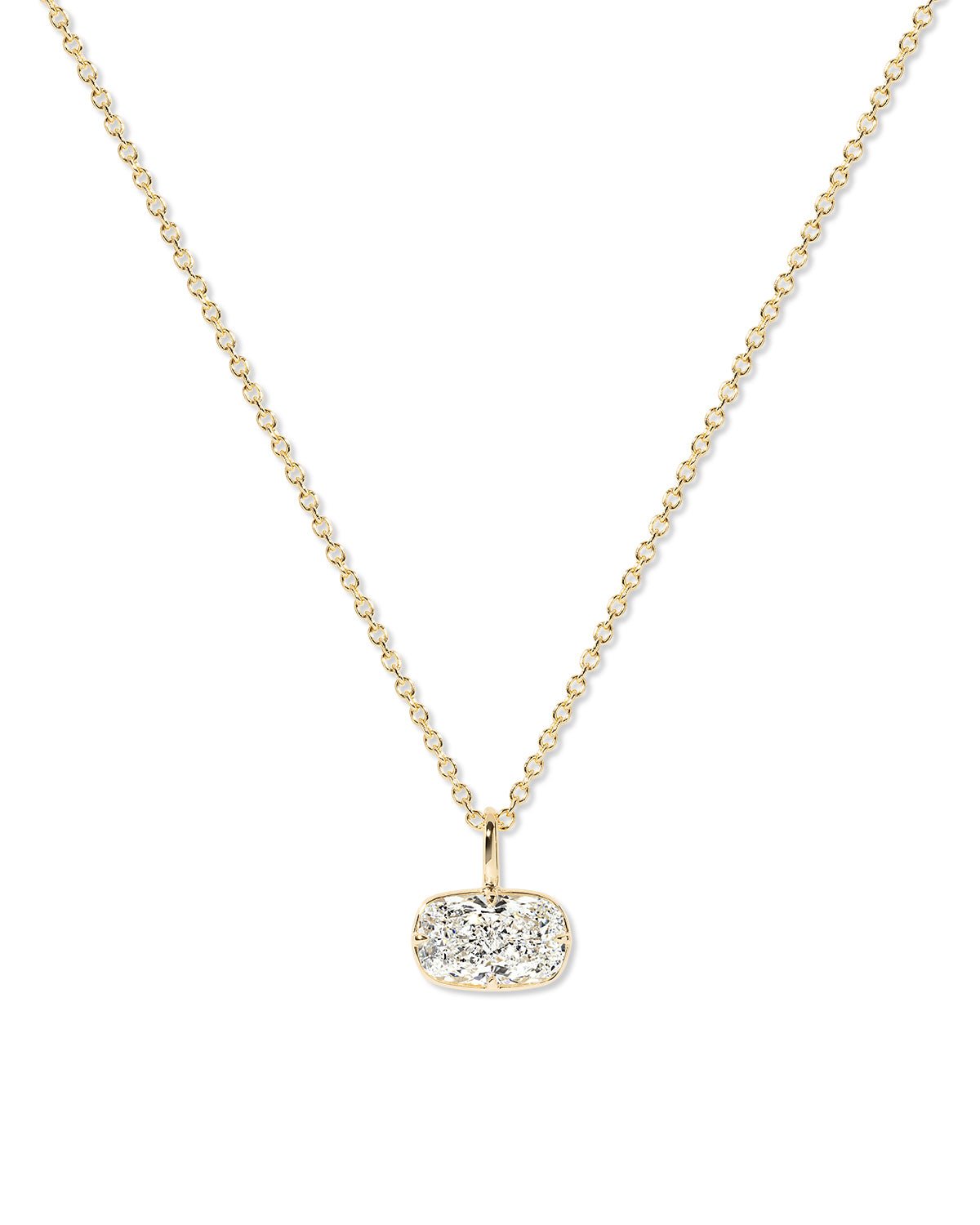 2.25ct D - VVS1 East West Cushion Compass Necklace - PBD Necklaces