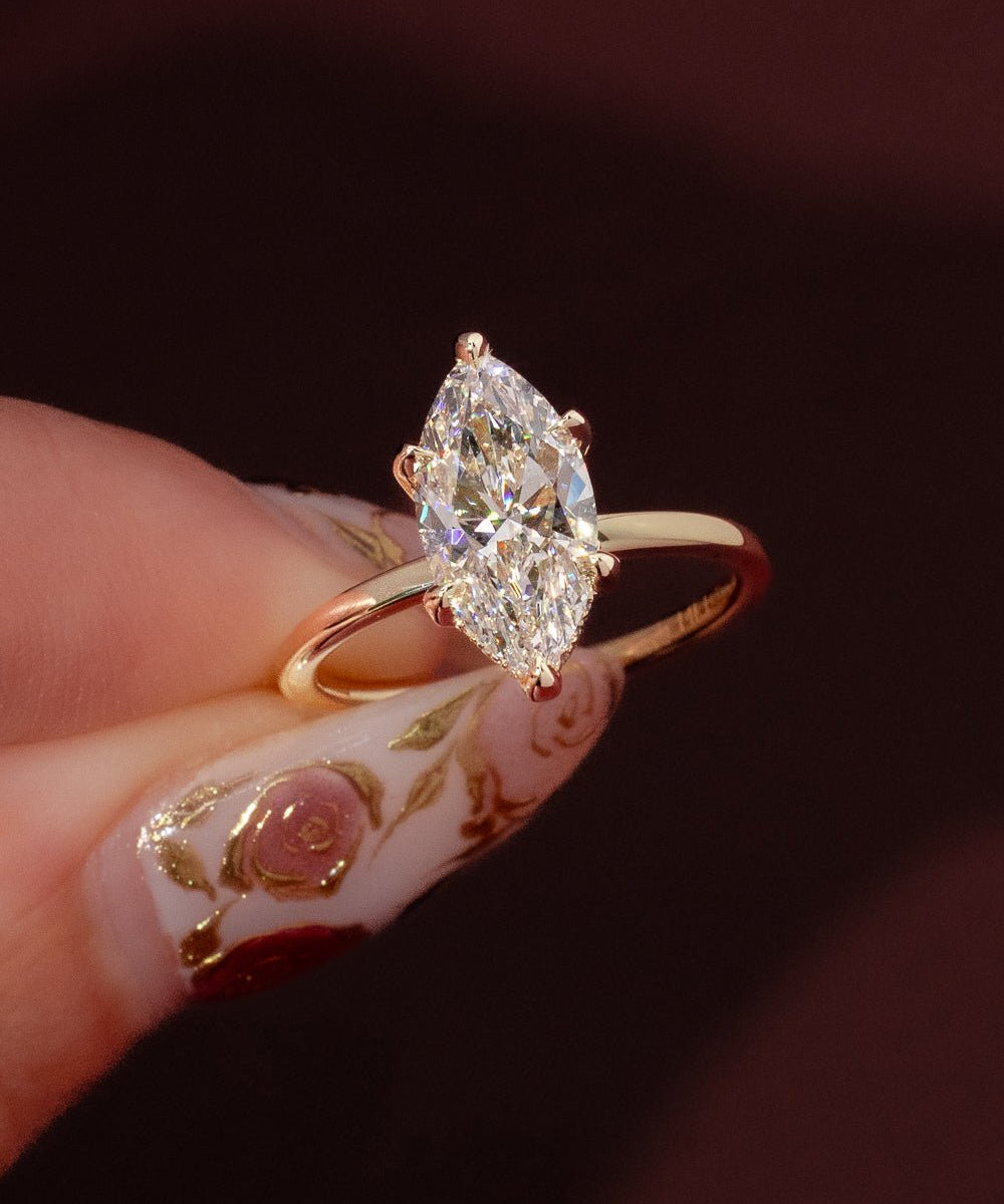 2.25ct E - VS1 Marquise Lab Diamond Kayla - PBD Engagement Rings