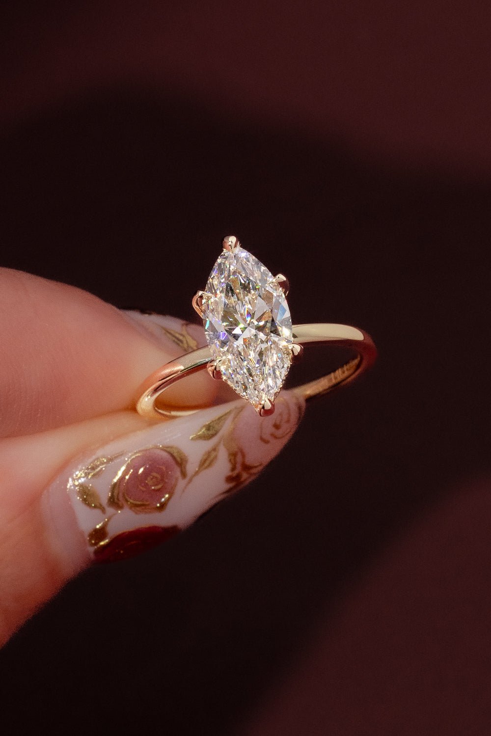 2.25ct E - VS1 Marquise Lab Diamond Kayla - PBD Engagement Rings