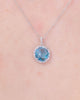2.25ct Natural Blue Topaz Halo Necklace Necklaces Princess Bride Diamonds 