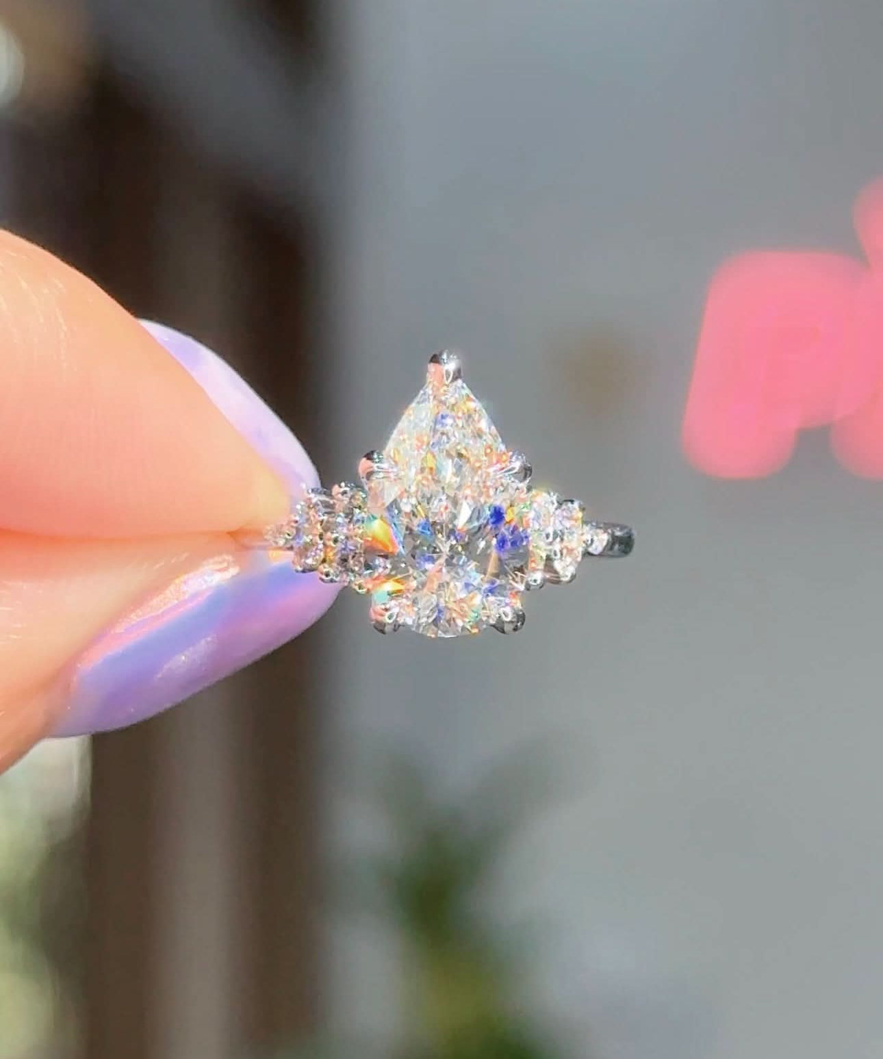 2.26ct D - VVS2 Pear Lab Diamond Nova - PBD Engagement Rings