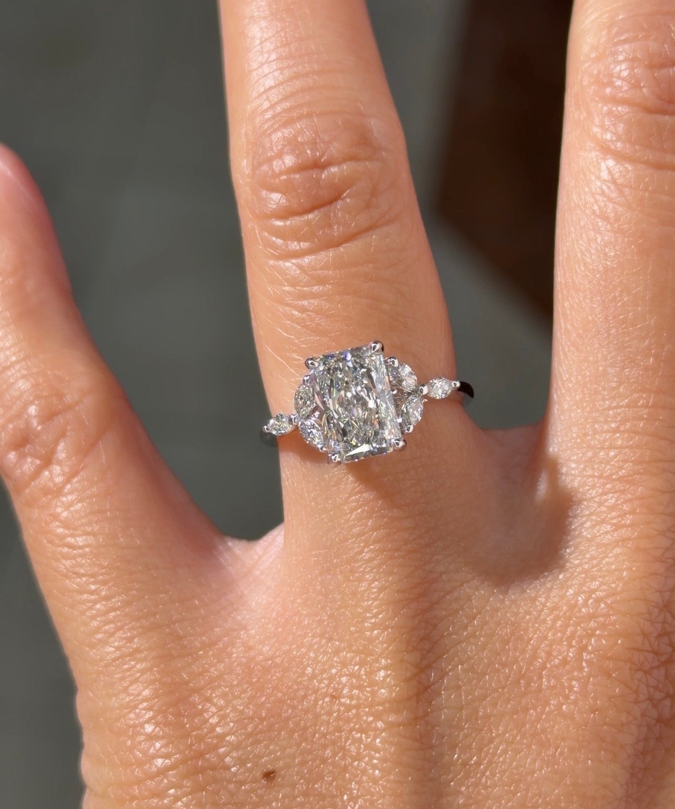 2.26ct E - VS1 Radiant Lab Diamond Amber - PBD Engagement Rings