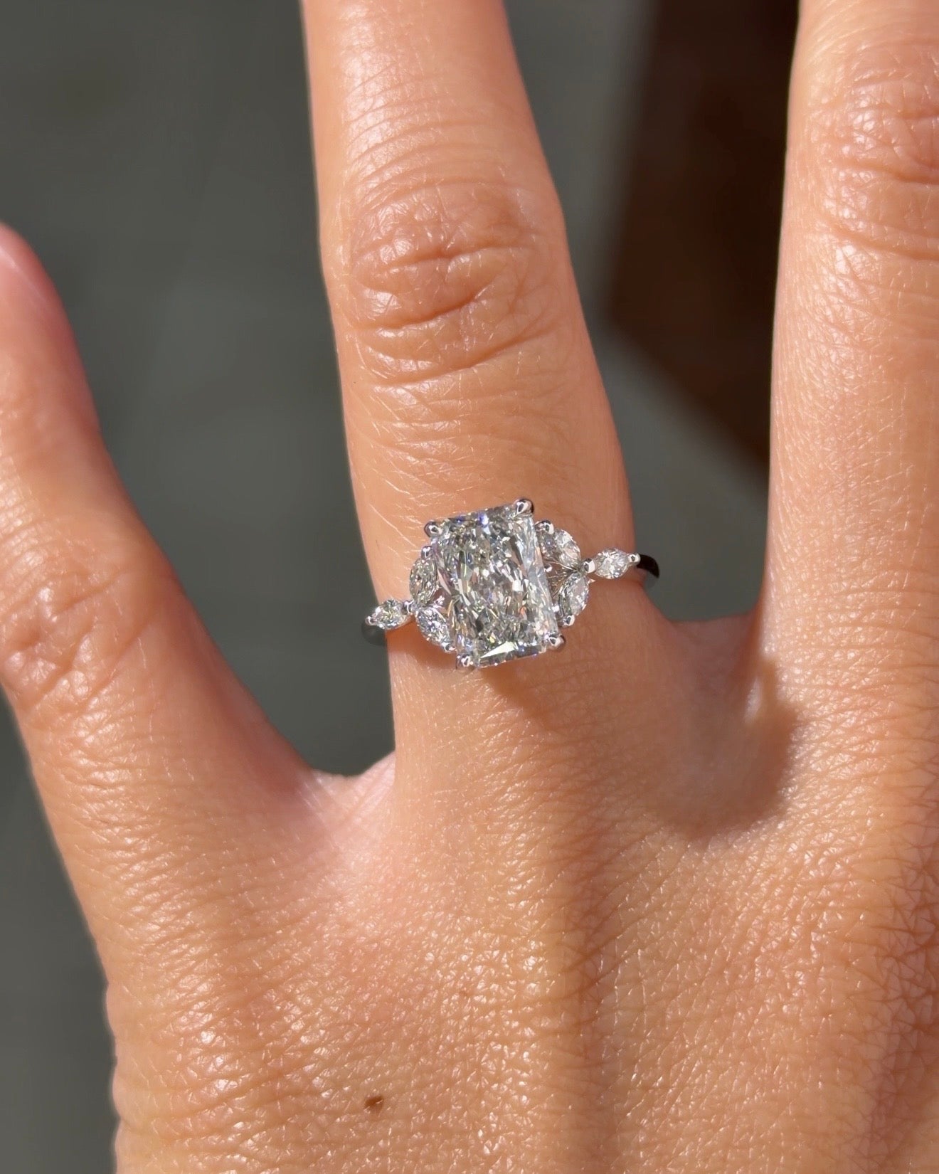 2.26ct E - VS1 Radiant Lab Diamond Amber - PBD Engagement Rings