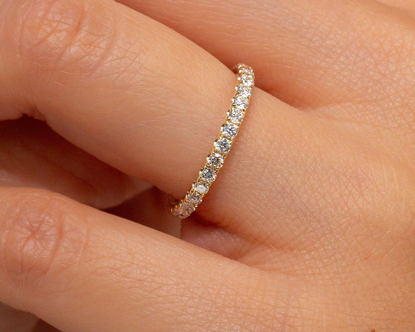 2.2mm Core Pavé Diamond Ring Rings Princess Bride Diamonds 
