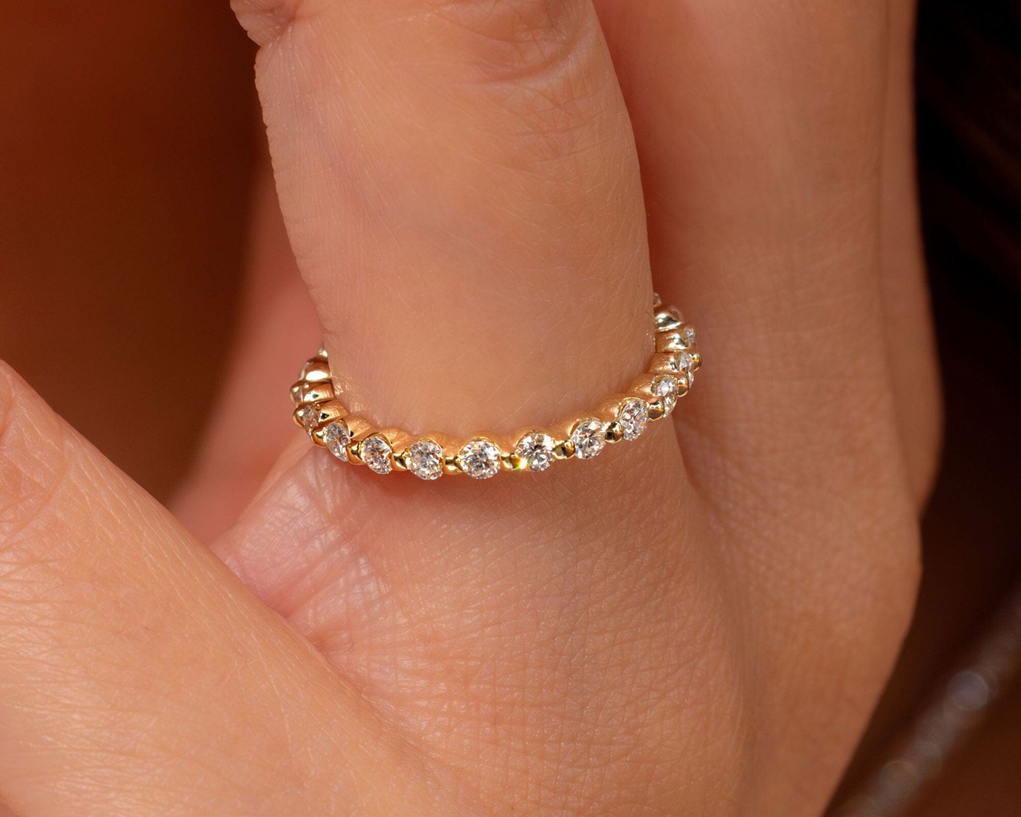 2.2mm Floating Single Prong Round Natural Diamond Ring Rings Princess Bride Diamonds 