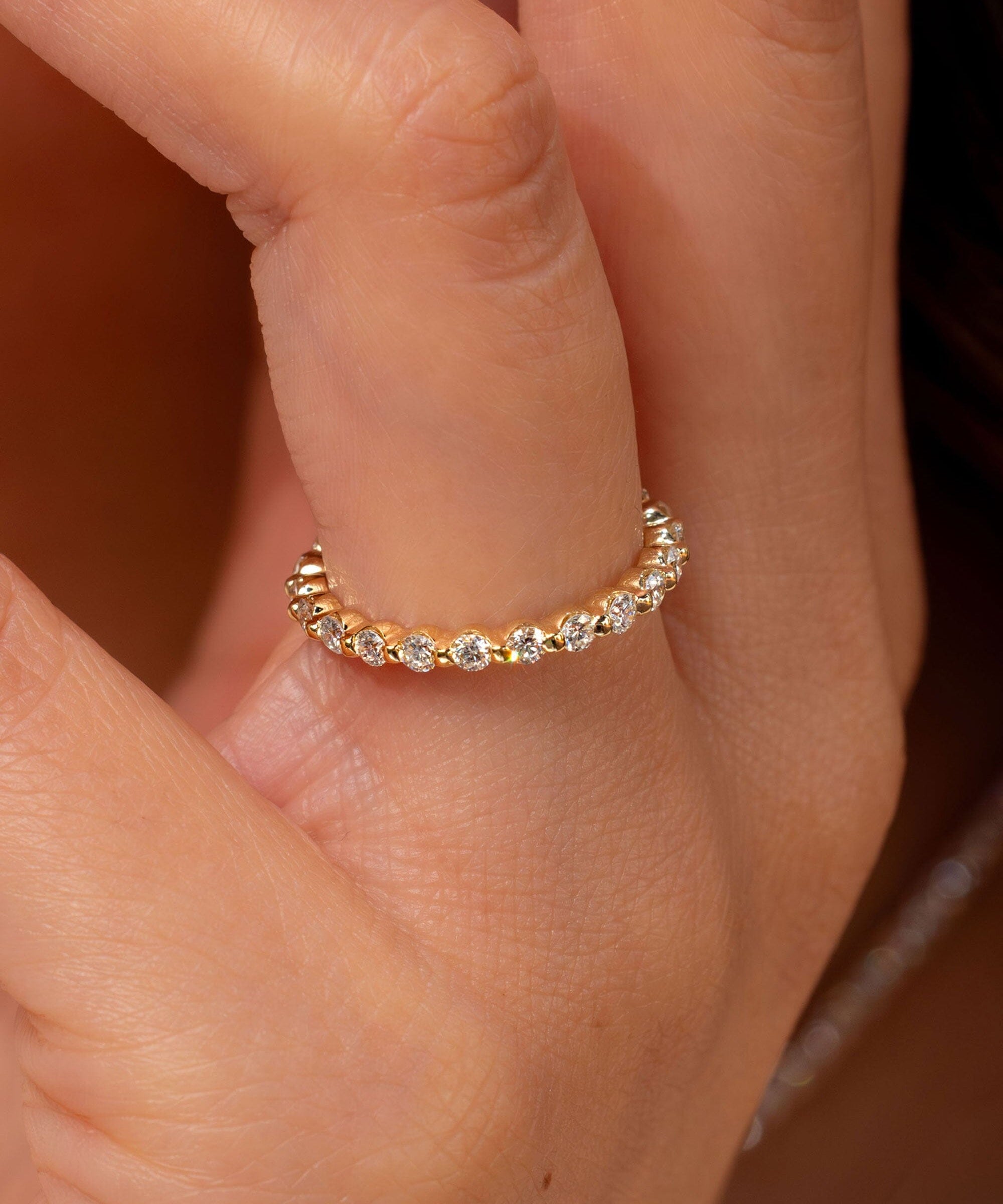 2.2mm Floating Single Prong Round Natural Diamond Ring Rings Princess Bride Diamonds 