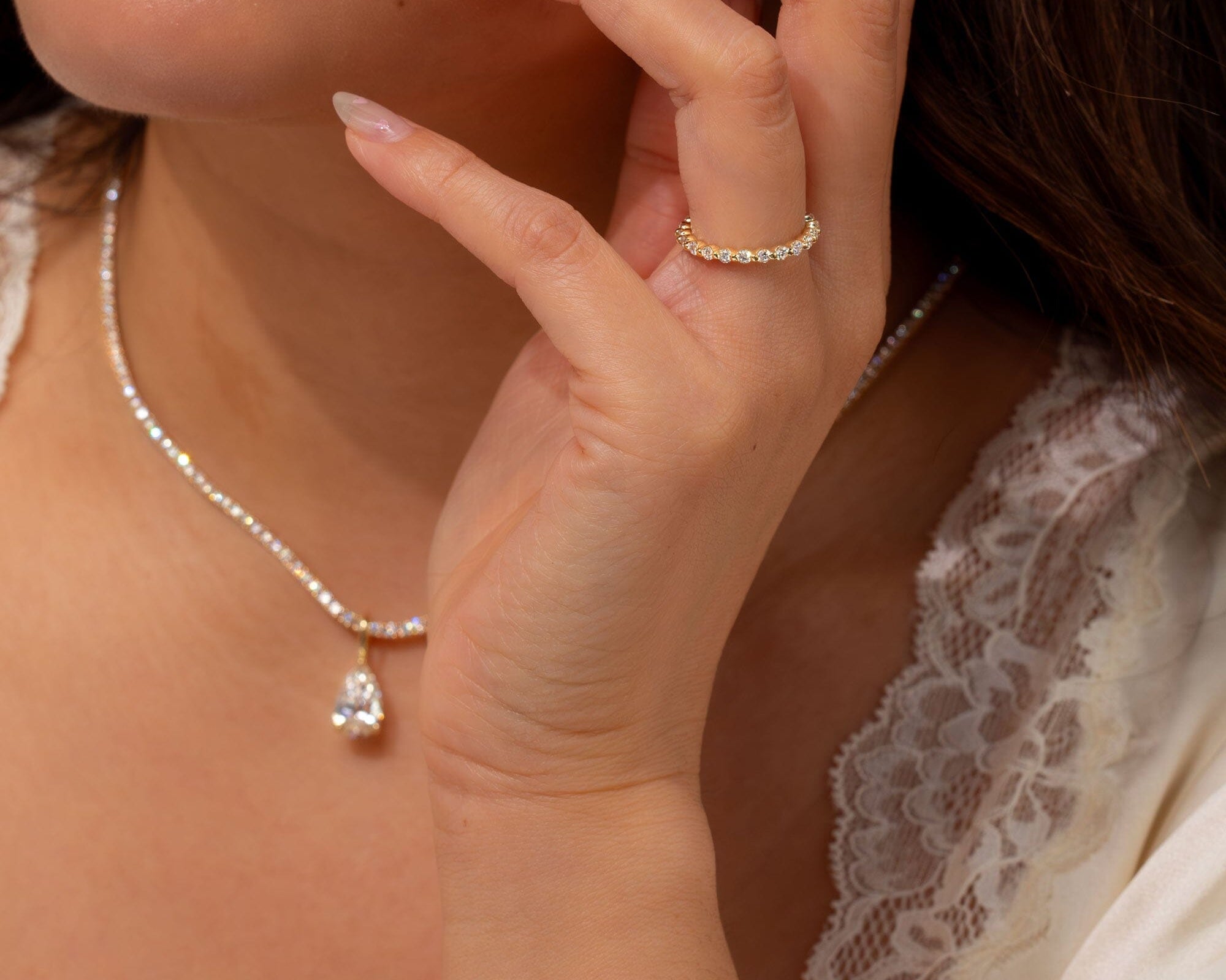 2.2mm Floating Single Prong Round Natural Diamond Ring Rings Princess Bride Diamonds 