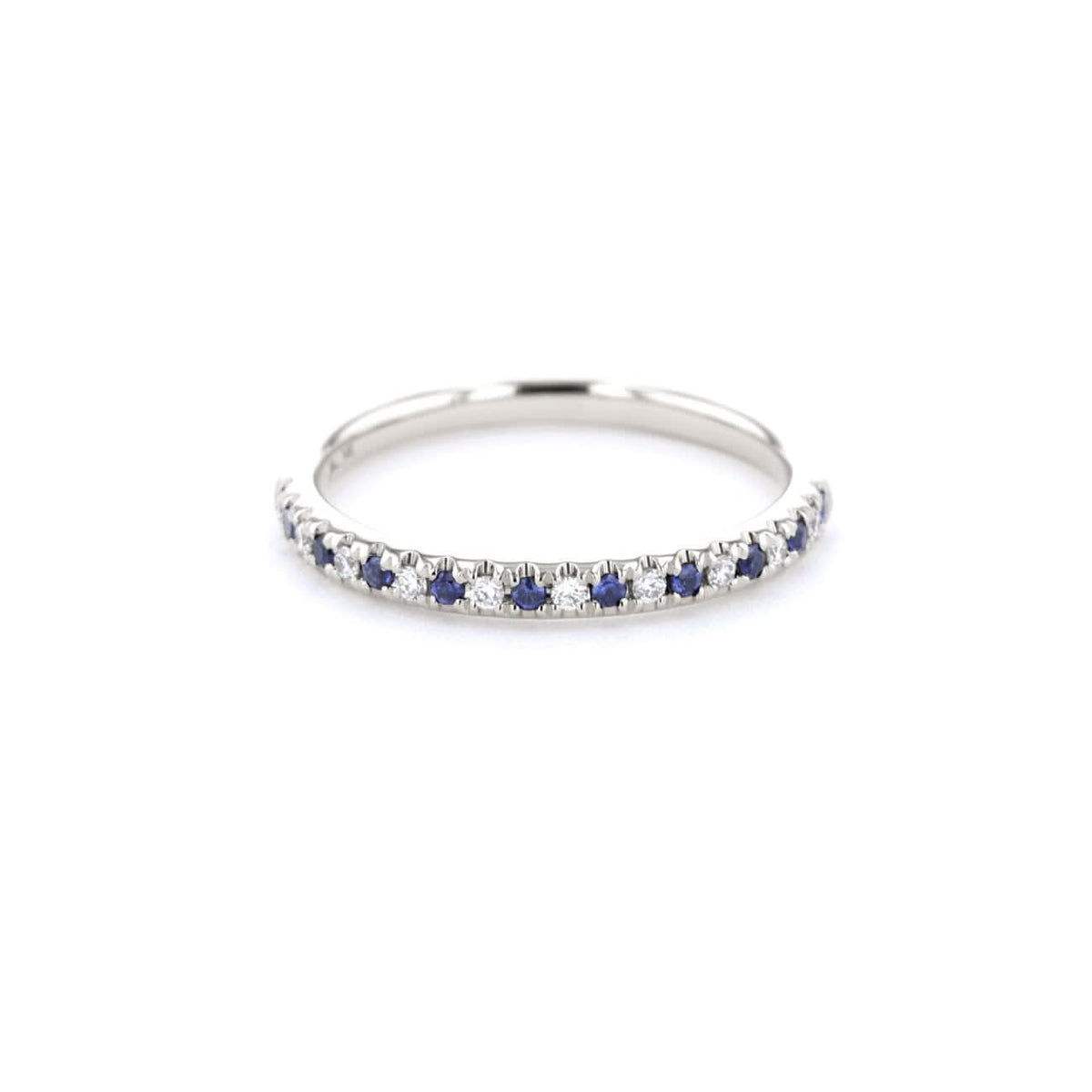 2.2mm Pavé Diamond & Blue Sapphire Ring - PBD Rings