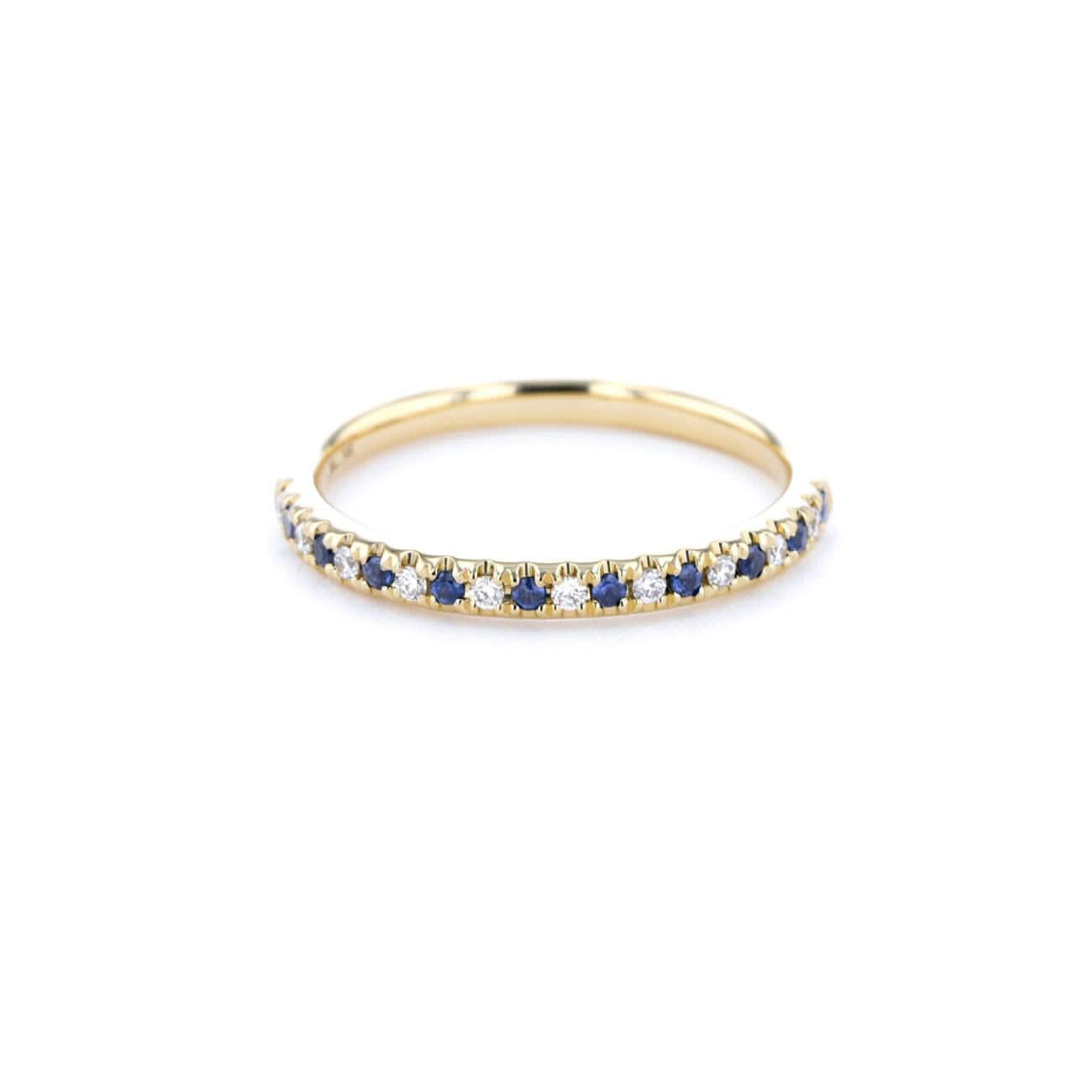 2.2mm Pavé Diamond & Blue Sapphire Ring - PBD Rings