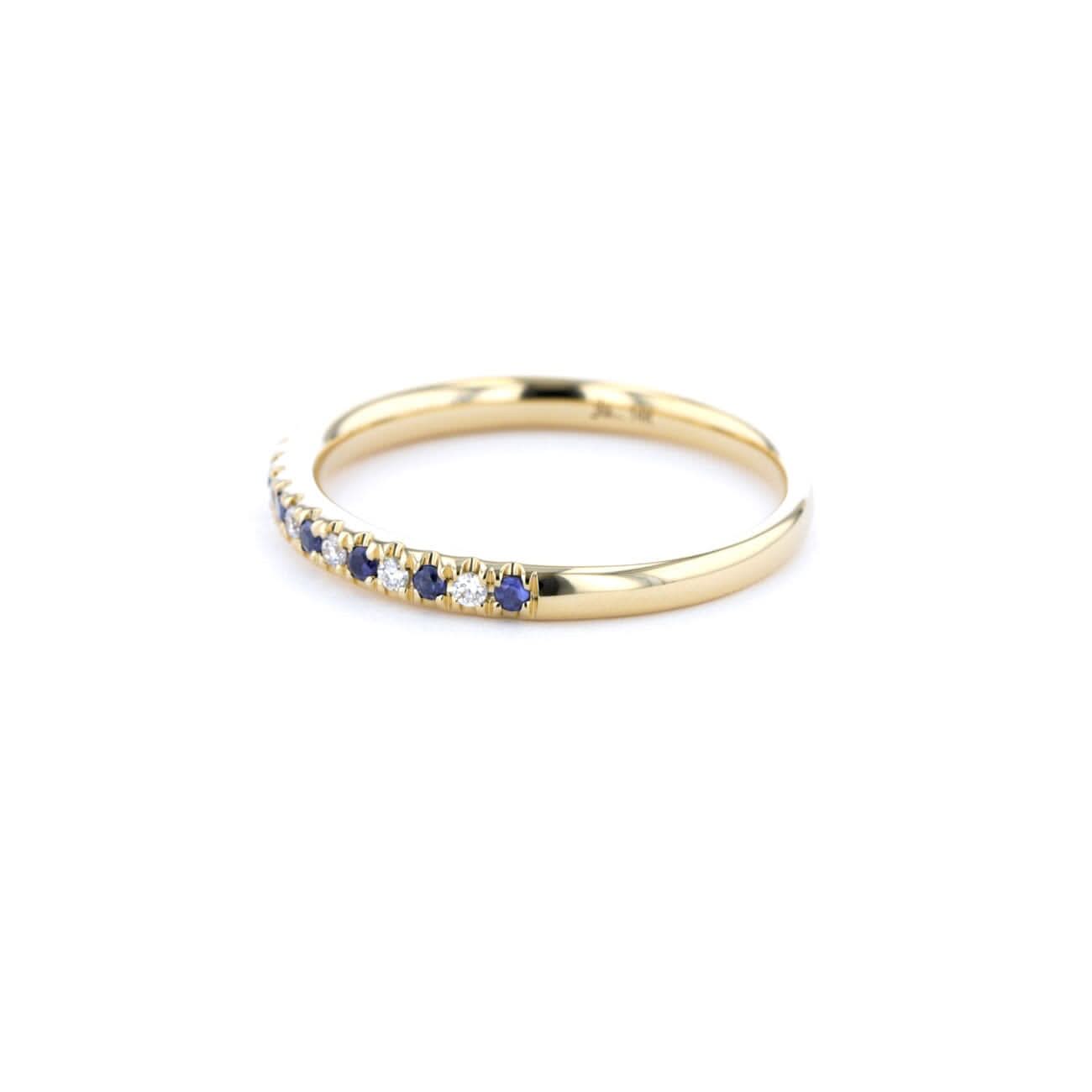 2.2mm Pavé Diamond & Blue Sapphire Ring - PBD Rings