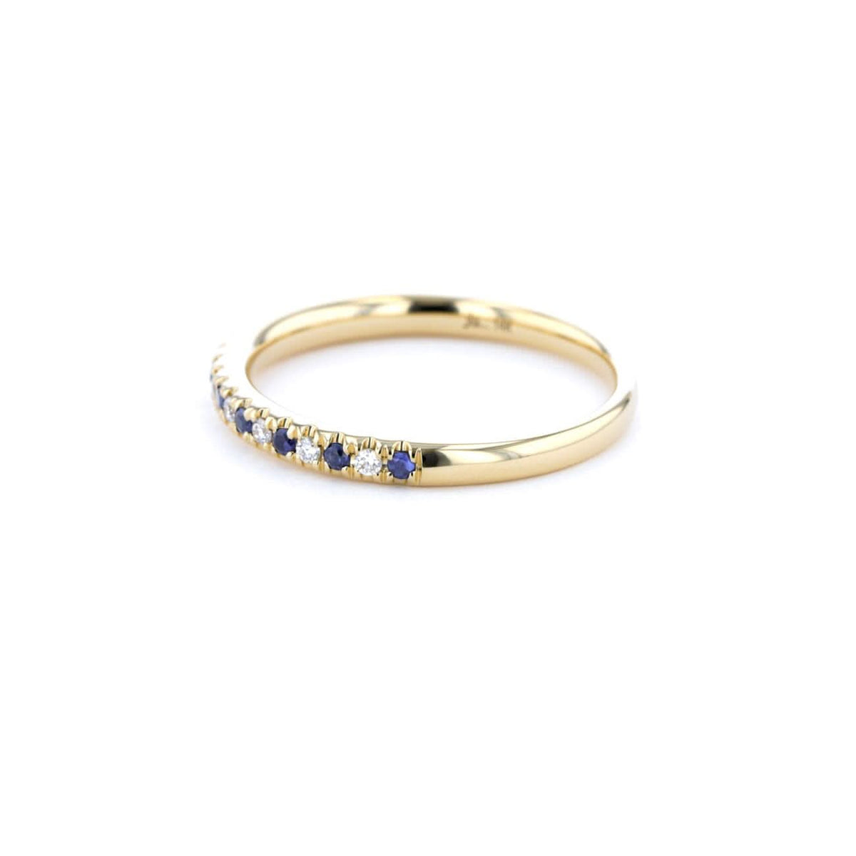 2.2mm Pavé Diamond & Blue Sapphire Ring - PBD Rings