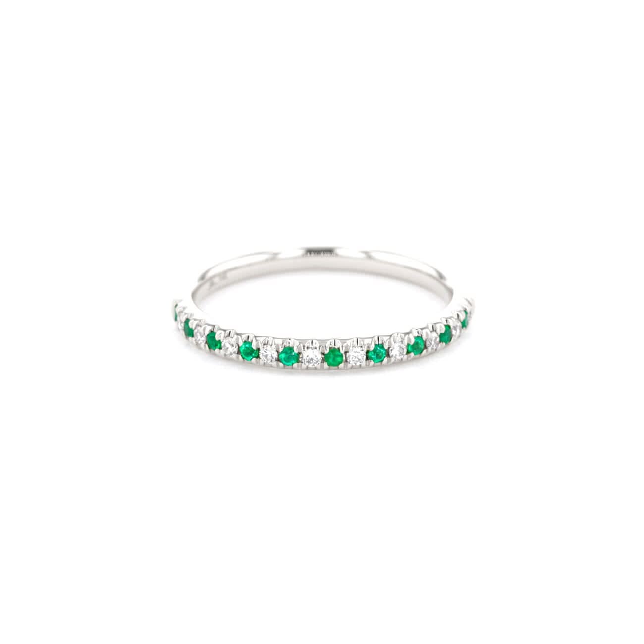 2.2mm Pavé Diamond & Emerald Ring - PBD Rings