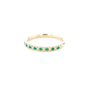 2.2mm Pavé Diamond & Emerald Ring - PBD Rings