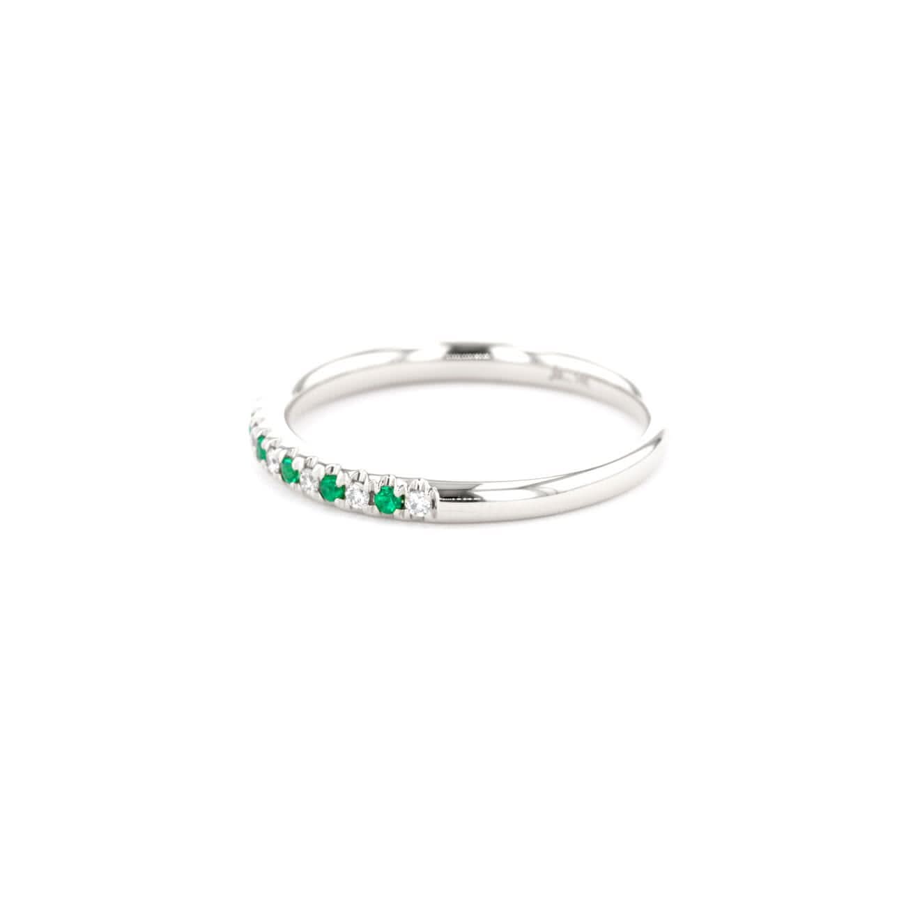 2.2mm Pavé Diamond & Emerald Ring - PBD Rings