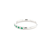 2.2mm Pavé Diamond & Emerald Ring - PBD Rings