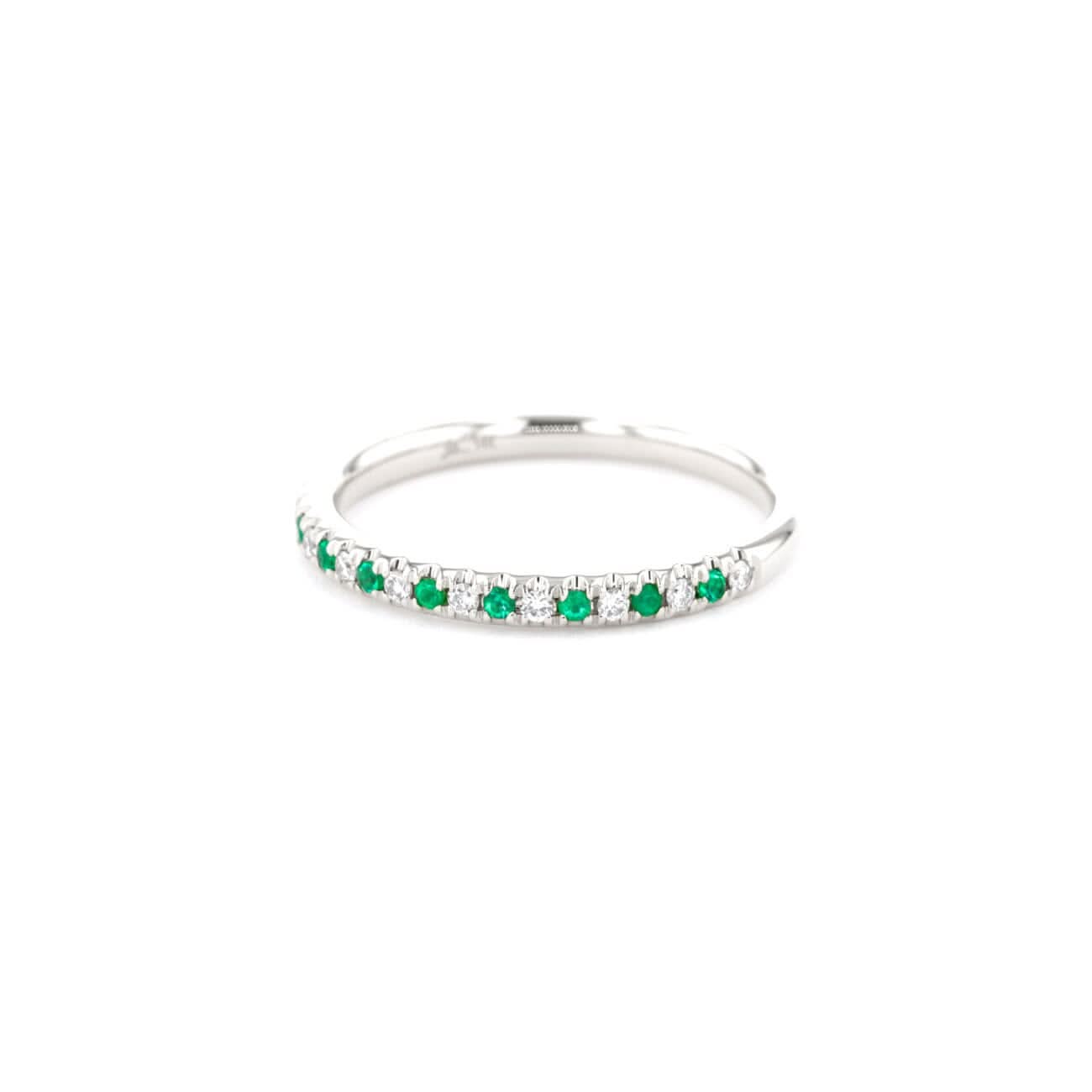 2.2mm Pavé Diamond & Emerald Ring - PBD Rings