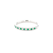 2.2mm Pavé Diamond & Emerald Ring - PBD Rings