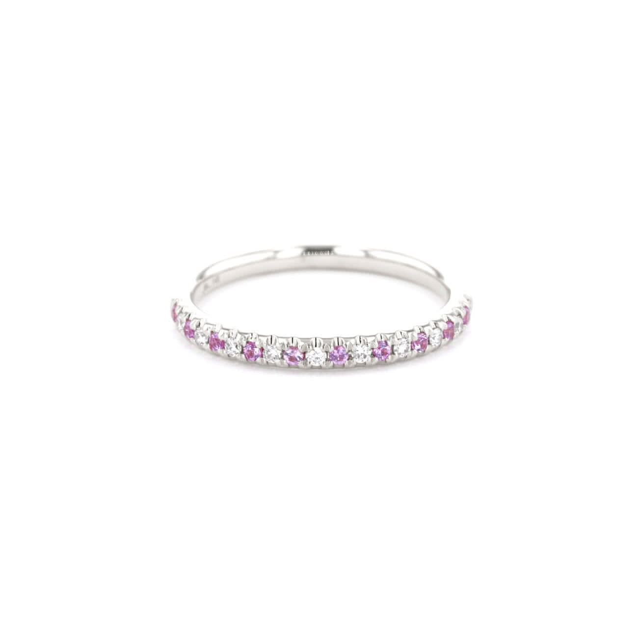 2.2mm Pavé Diamond & Pink Sapphire Ring - PBD Rings