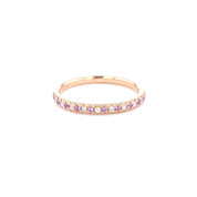 2.2mm Pavé Diamond & Pink Sapphire Ring - PBD Rings