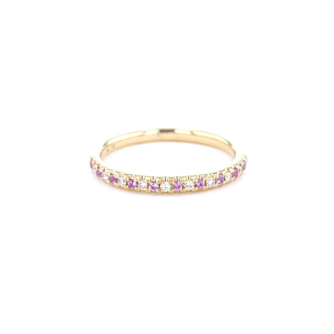 2.2mm Pavé Diamond & Pink Sapphire Ring - PBD Rings