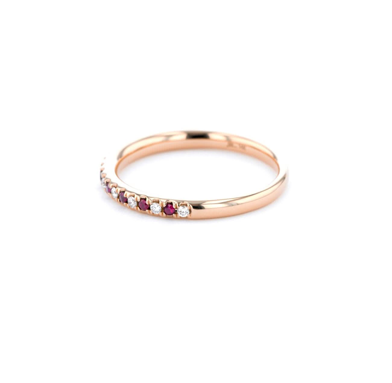 2.2mm Pavé Diamond & Ruby Ring - PBD Rings
