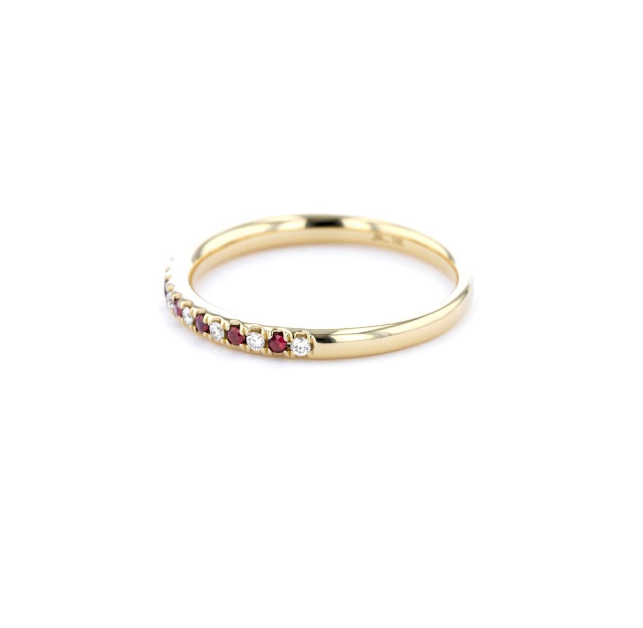 2.2mm Pavé Diamond & Ruby Ring - PBD Rings