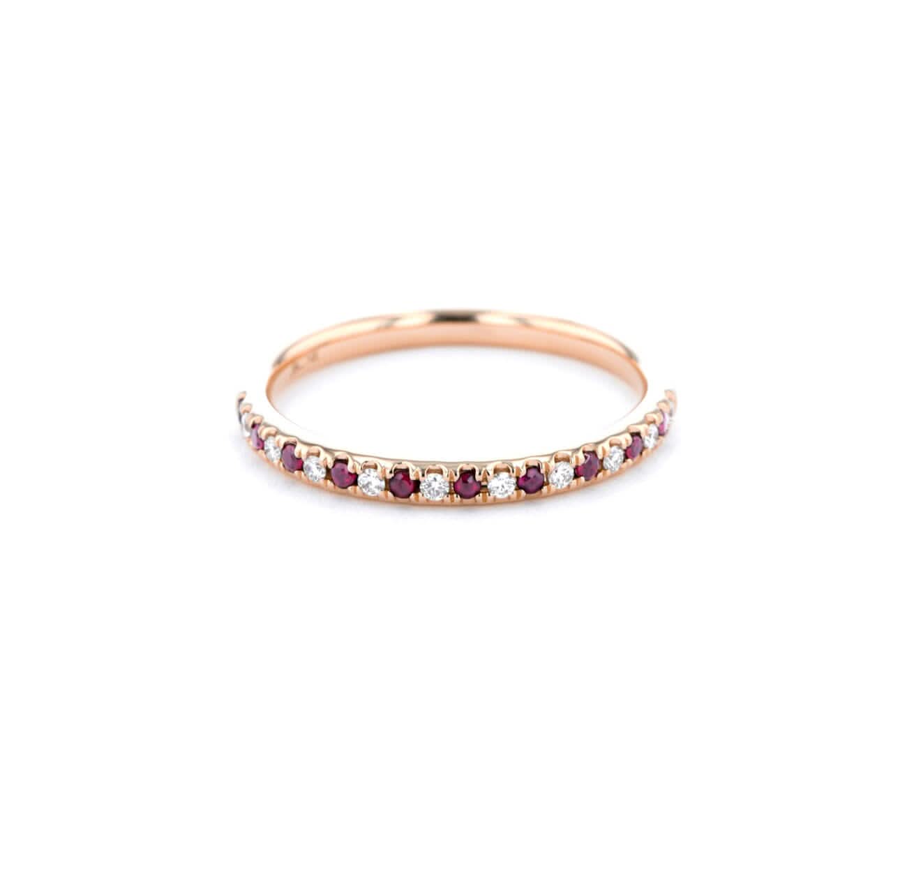 2.2mm Pavé Diamond & Ruby Ring - PBD Rings