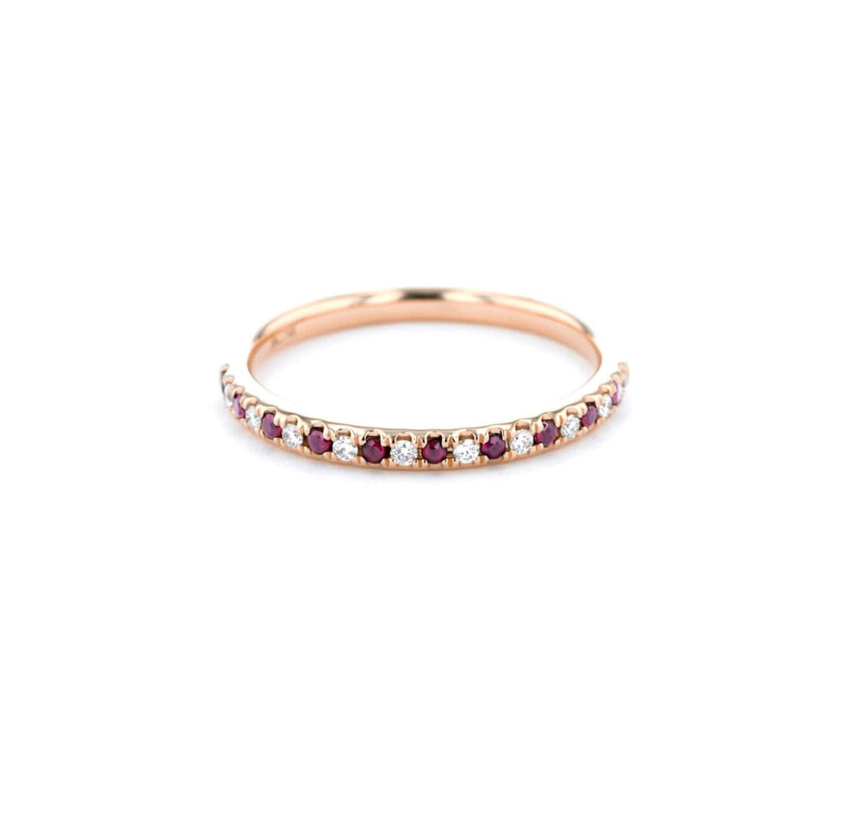 2.2mm Pavé Diamond & Ruby Ring - PBD Rings