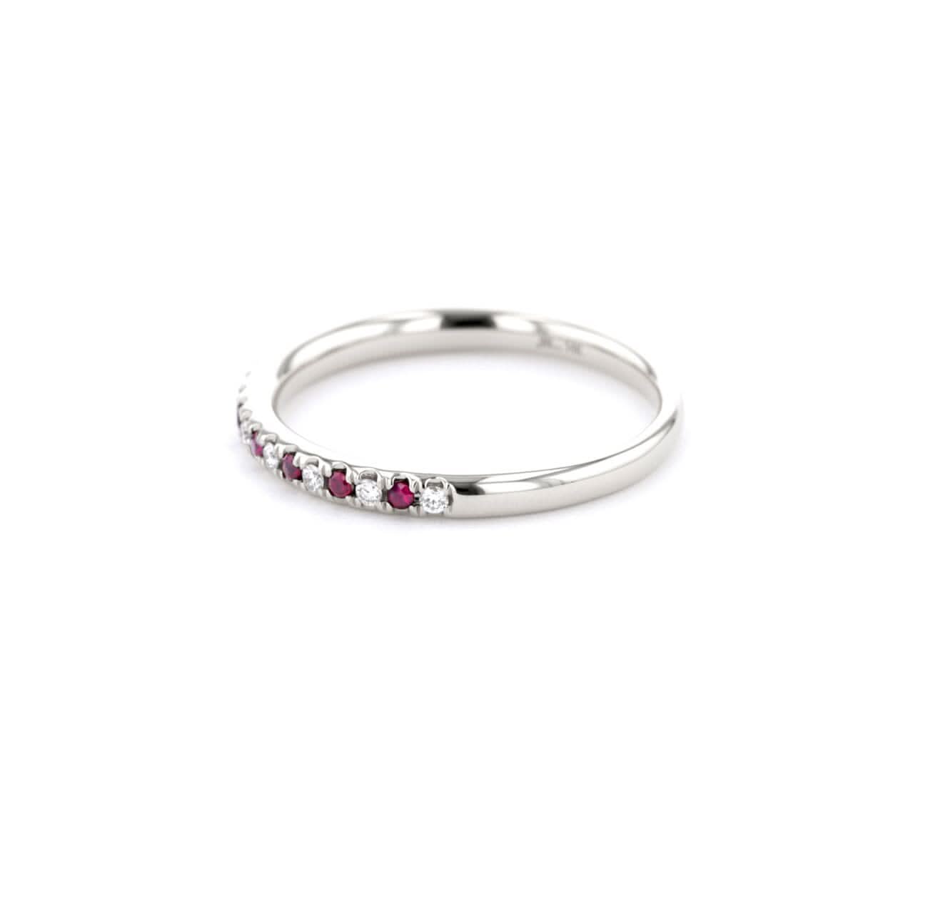 2.2mm Pavé Diamond & Ruby Ring - PBD Rings
