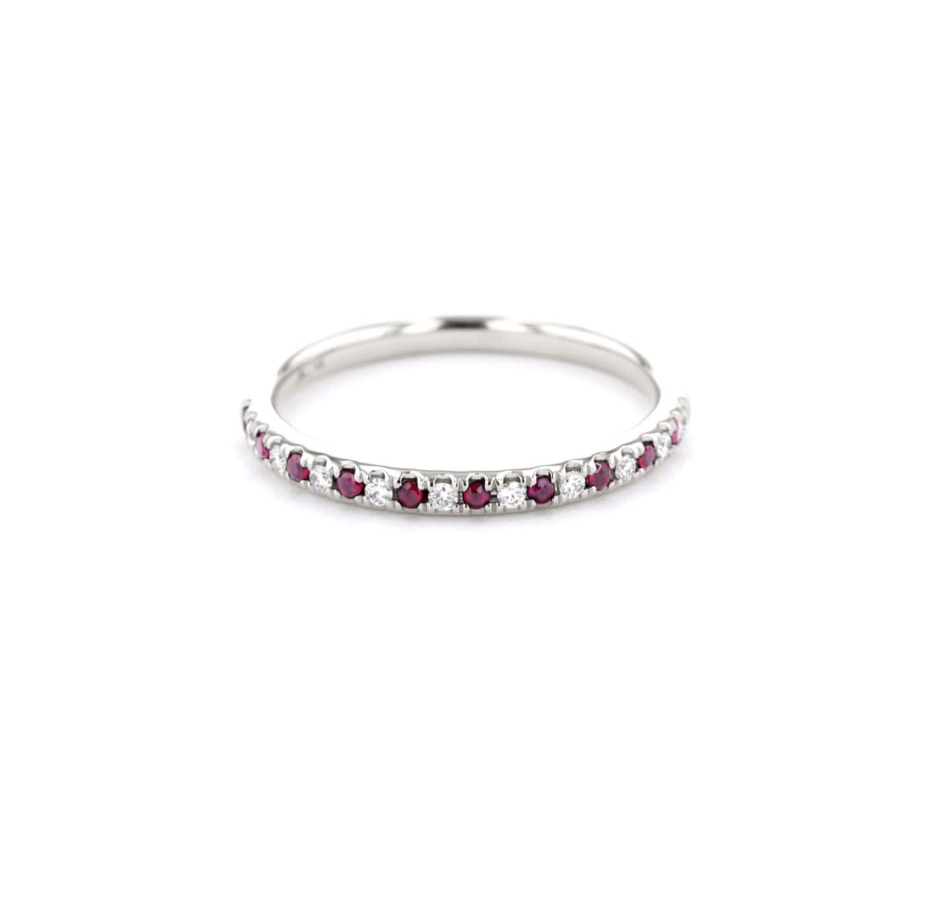 2.2mm Pavé Diamond & Ruby Ring - PBD Rings