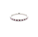 2.2mm Pavé Diamond & Ruby Ring