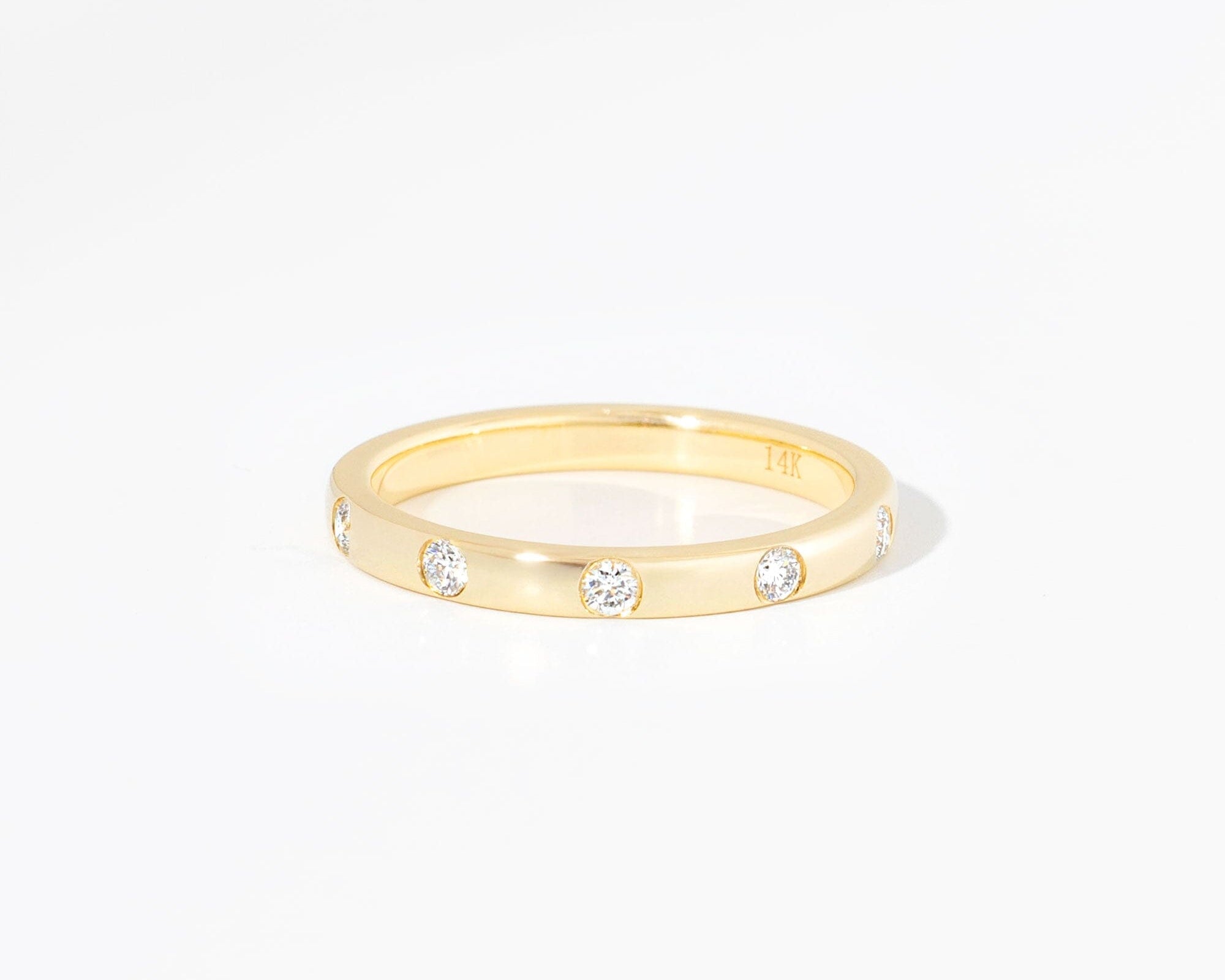 2.2mm Round Diamond Inlay Band Rings Princess Bride Diamonds 