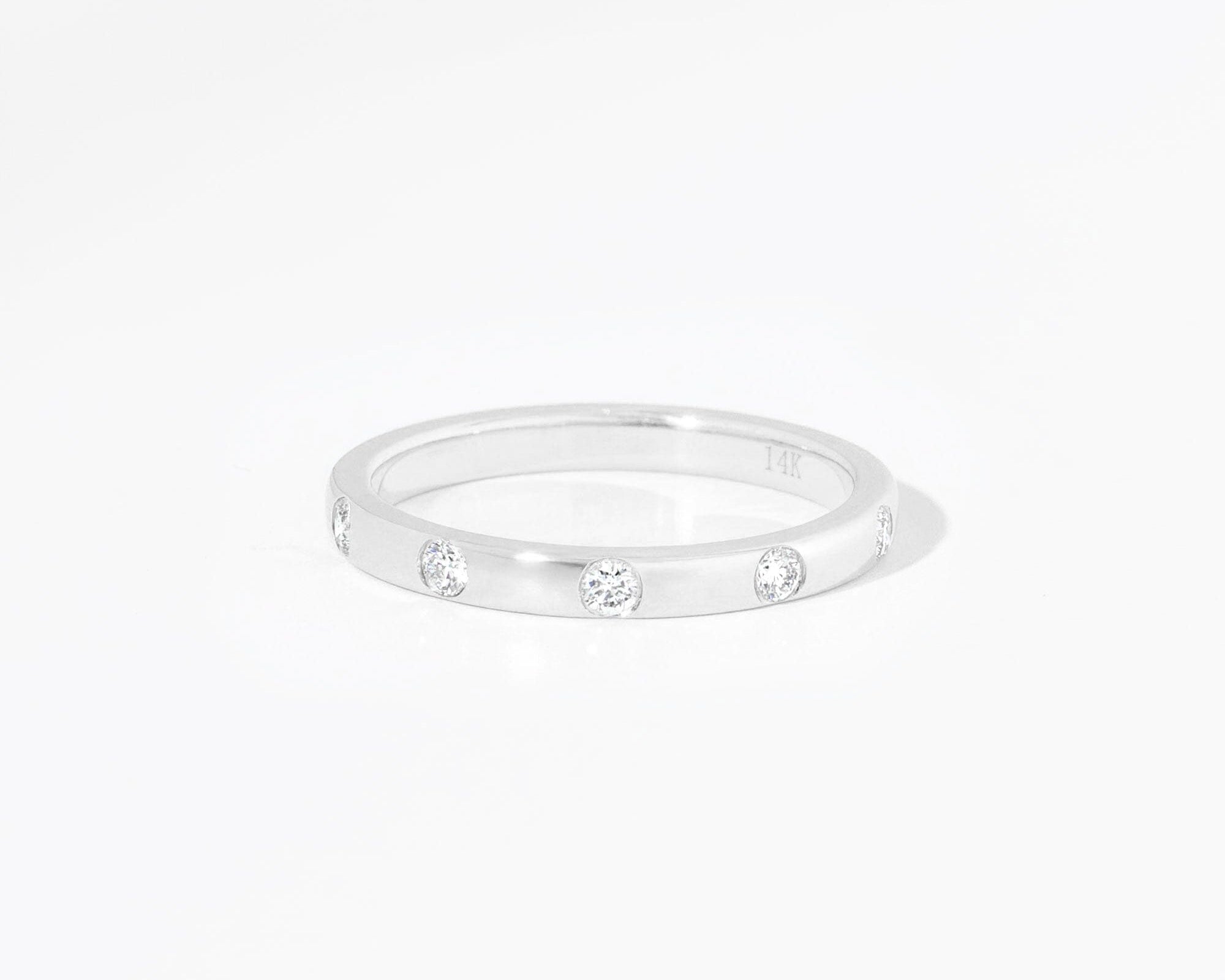 2.2mm Round Diamond Inlay Band Rings Princess Bride Diamonds 