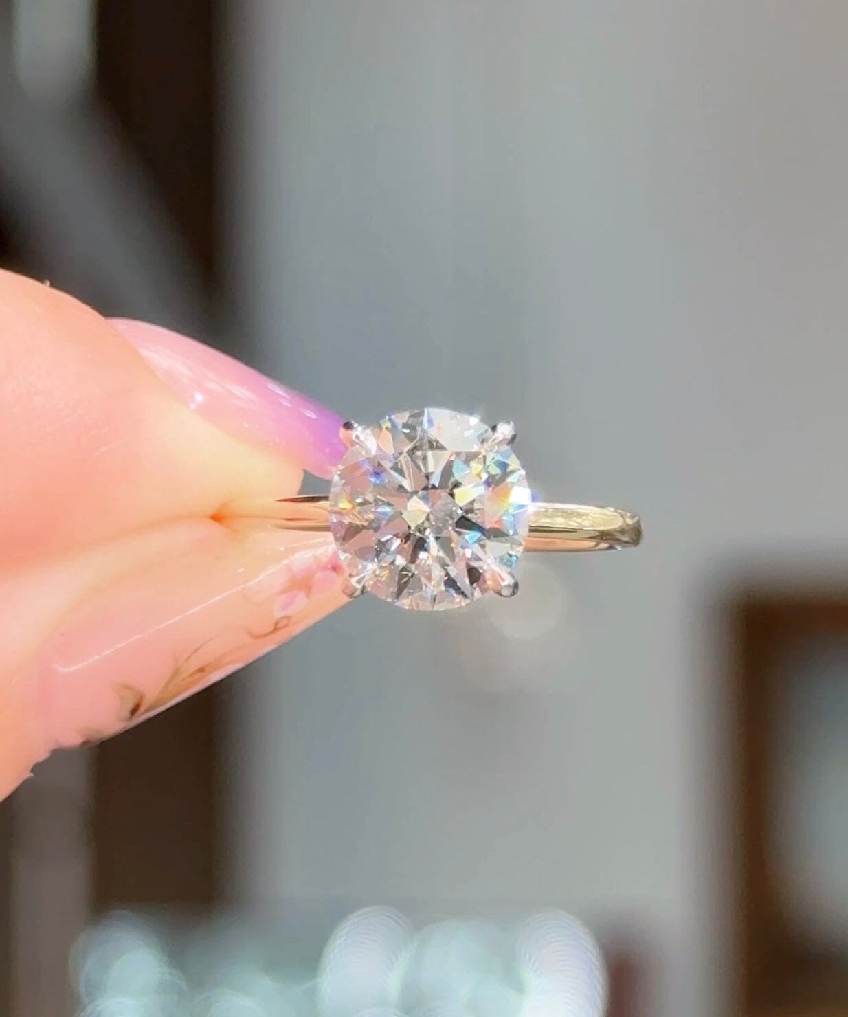 2.30ct F-VS1 Round Lab Diamond Leah Engagement Rings Princess Bride Diamonds 