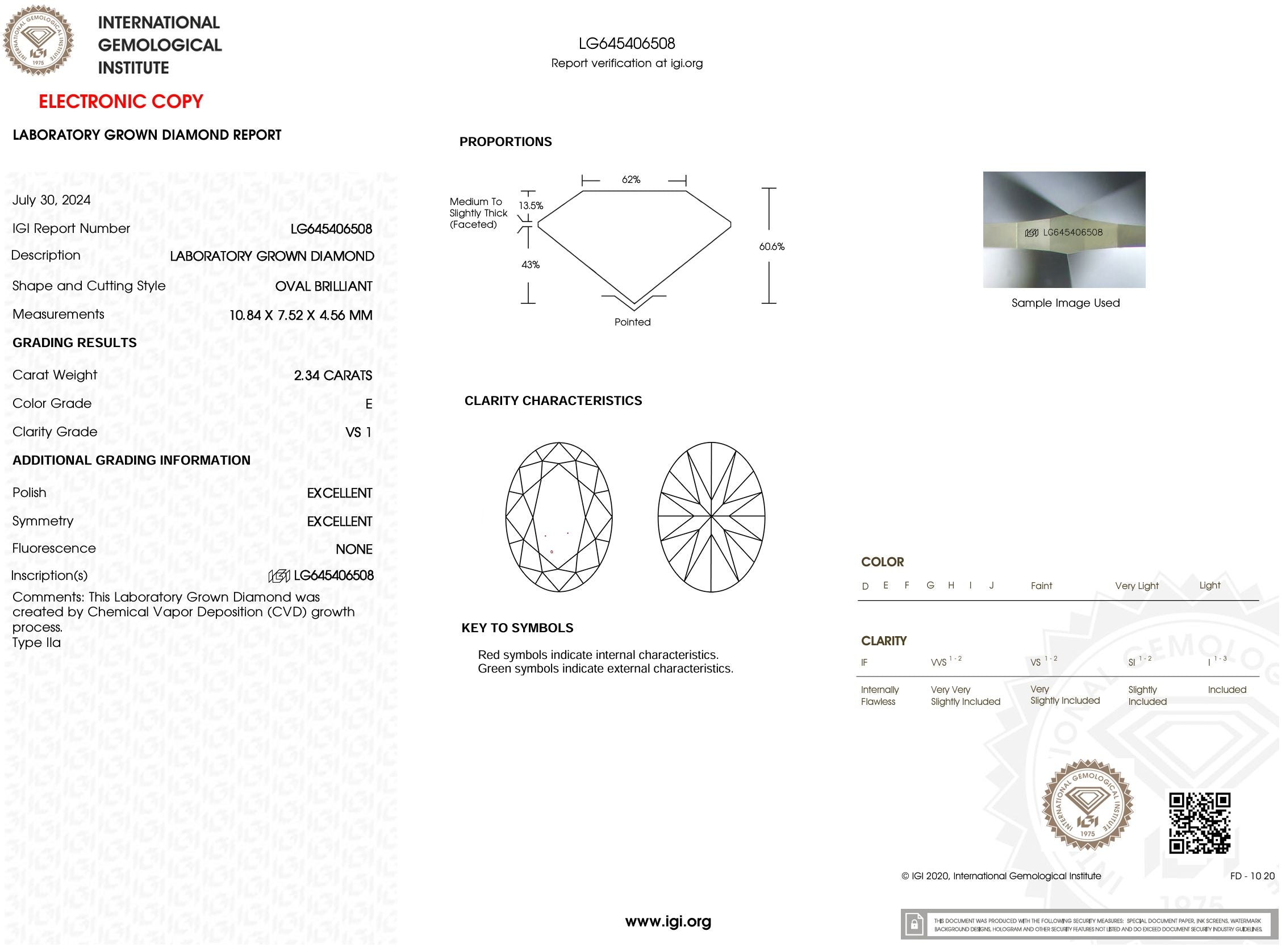 2.34 Carat E-VS1 Oval Lab Grown Diamond - IGI (#53782) Loose Diamond Princess Bride Diamonds 