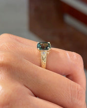 2.34ct Green Blue Natural Sapphire Evelyn - PBD Engagement Rings